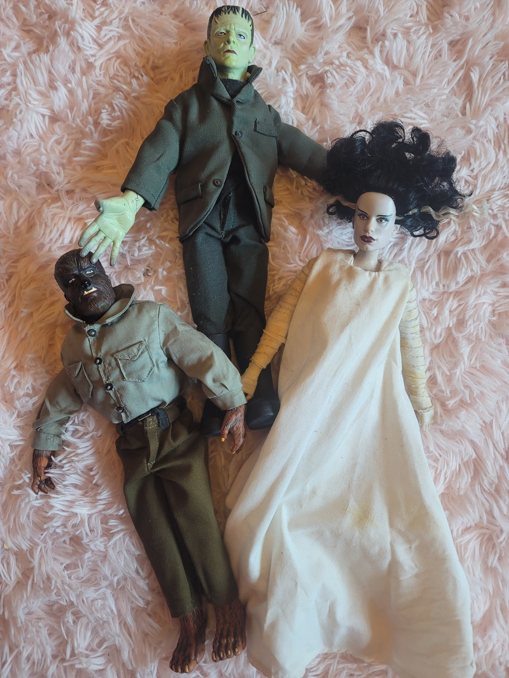 Unboxed Set Of 3 Universal Monsters- Frankenstein Bride Of Frankenstein Wolfman